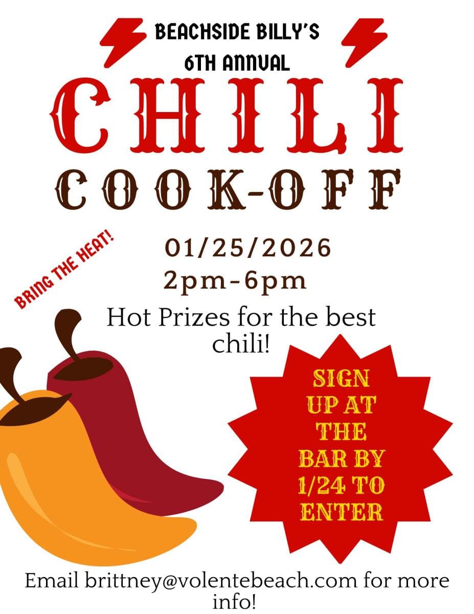 Beachside Billys 6th Annual Chili Cook Off! background